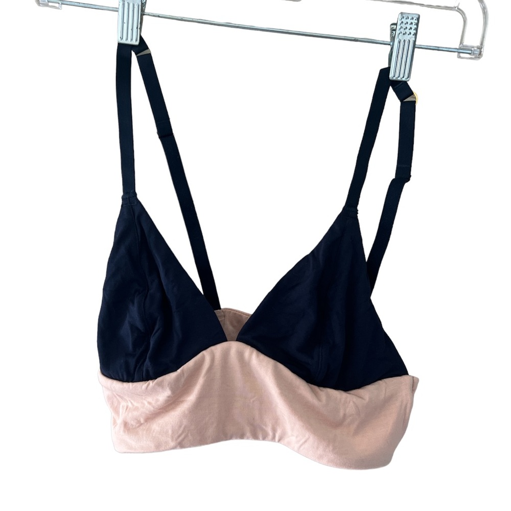 Lively two tone bralette Navy Cream Small NWOT